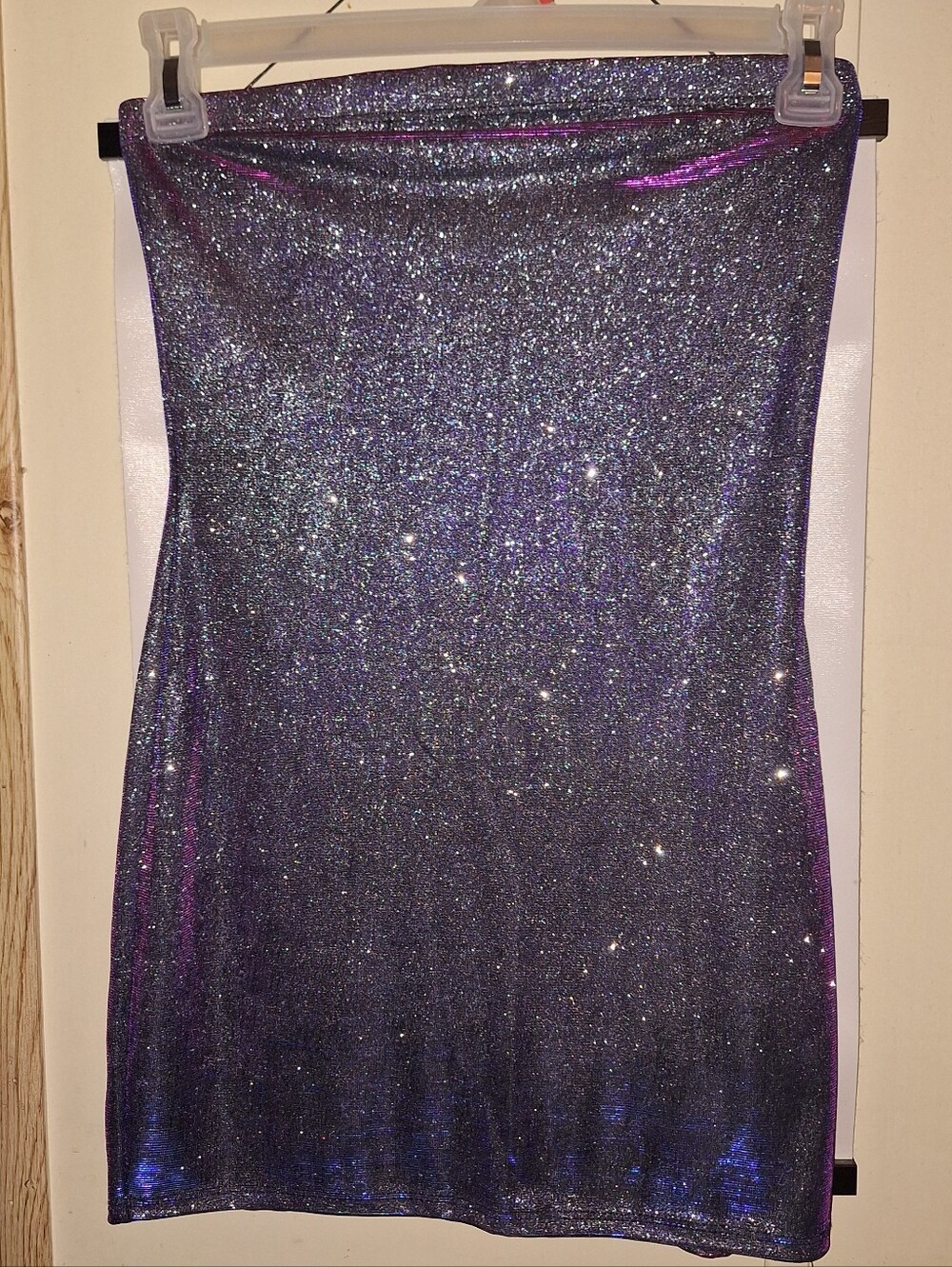 Iridescent Tube Top Mini Dress